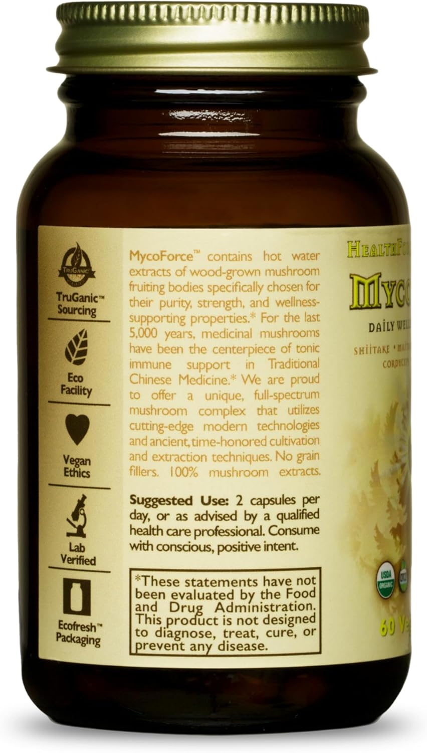 HealthForce SuperFoods MycoForce Capsules - 60 Vegan Capsules for Immune Support and Vitality