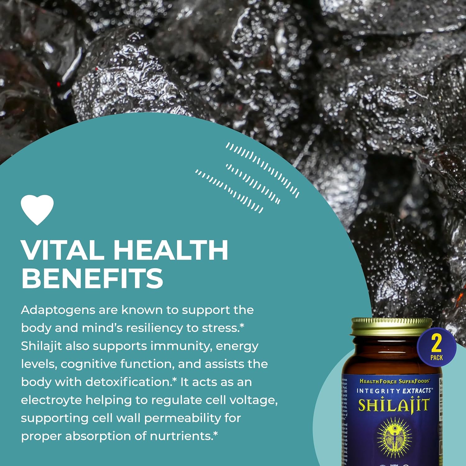 HealthForce SuperFoods Shilajit 240 VeganCaps - 2 Pack