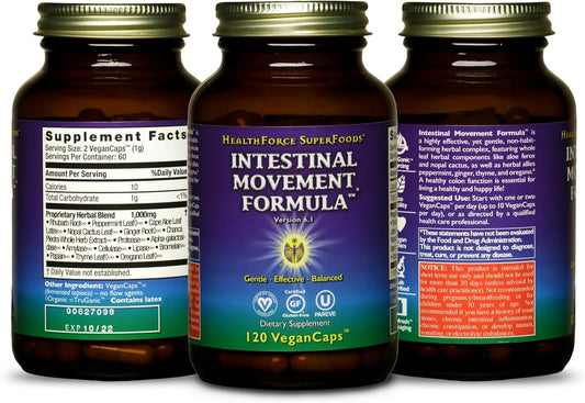 HealthForce SuperFoods Variety Pack: Liver Rescue & Intestinal Movement Formula - 120 VeganCaps each
