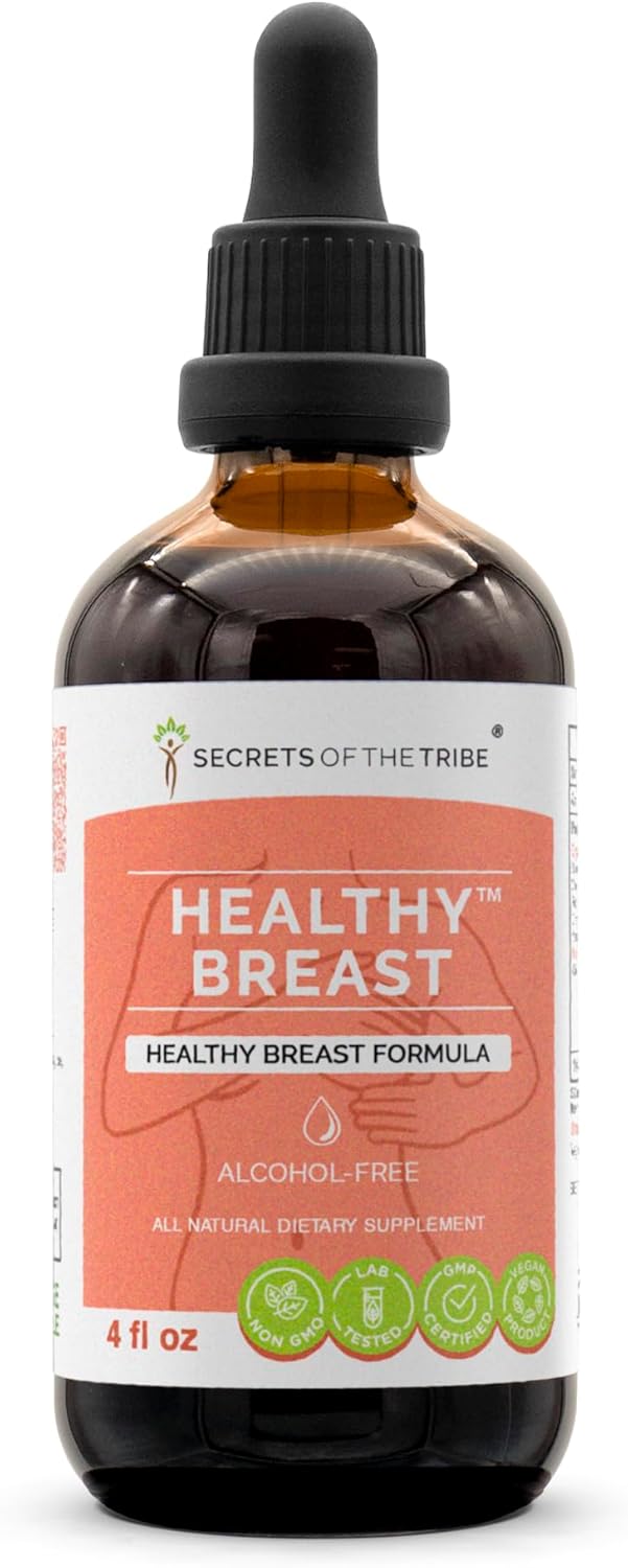 Healthy Breast Herbal Supplement Blend Drops - Alcohol-Free Liquid Extract (4 fl oz) by Secrets of the Tribe
