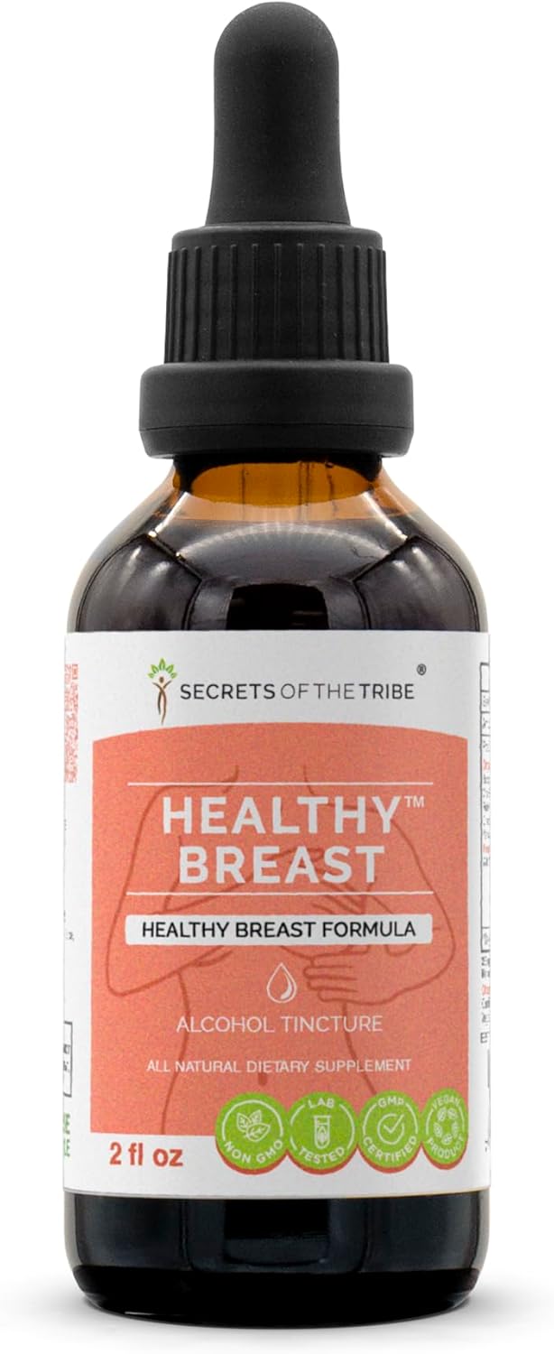 Healthy Breast Herbal Supplement Blend Drops - Secrets of the Tribe Alcohol Liquid Extract (2 fl oz)