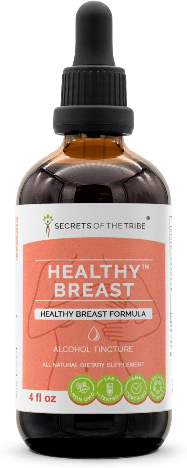 Healthy Breast Herbal Supplement Blend Drops Alcohol Liquid Extract - Secrets of the Tribe (4 fl oz)