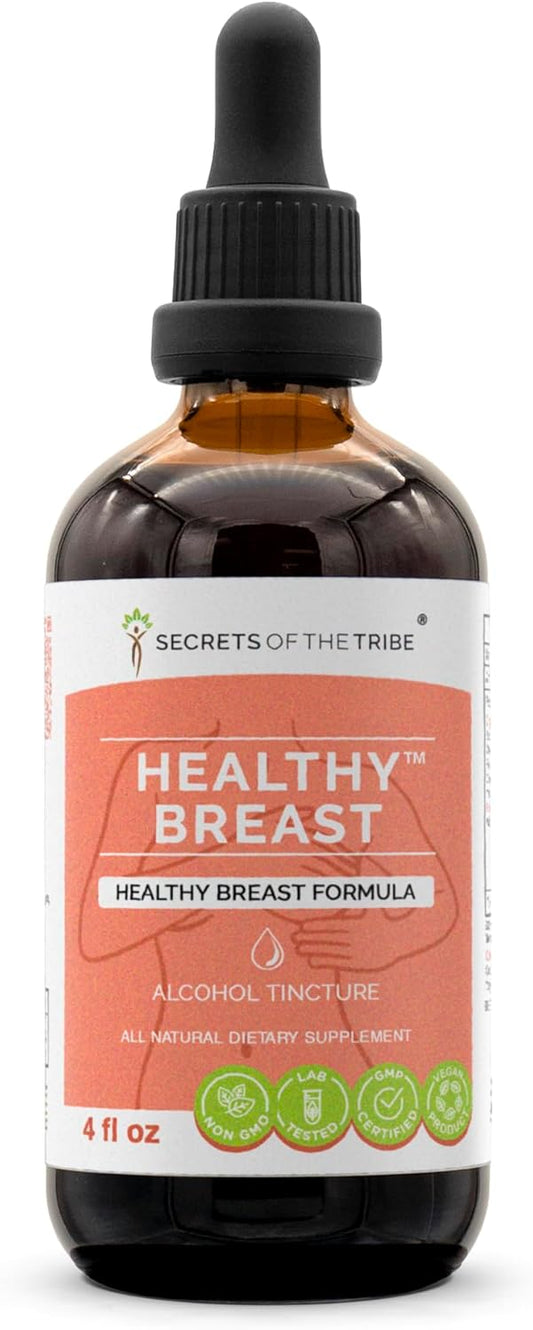 Healthy Breast Herbal Supplement Blend Drops Alcohol Liquid Extract - Secrets of the Tribe (4 fl oz)