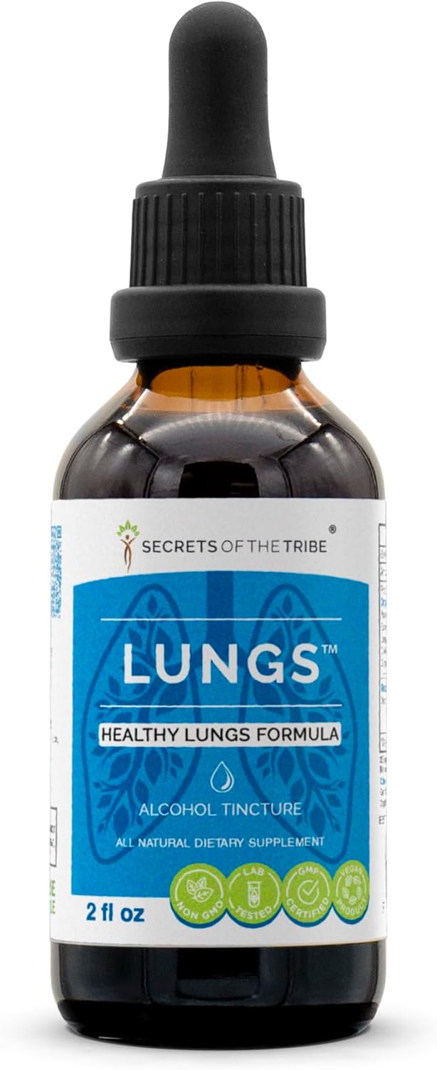 Healthy Lungs Formula Herbal Supplement Blend Drops - 2 fl oz Liquid Extract by Secrets of the Tribe