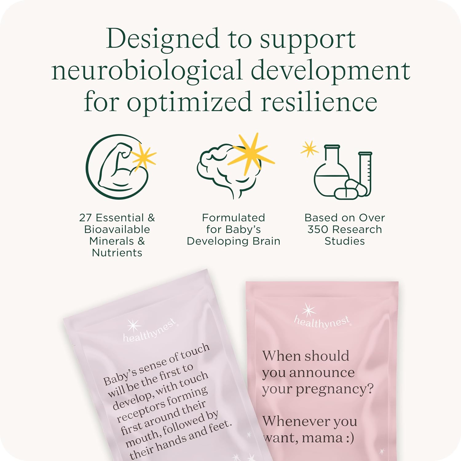 Healthybaby HealthyNest Preconception & 1st Trimester Prenatal Vitamin | Supports Fetal Brain Development | Methylfolate, Choline, DHA, Iron, Inositol | 31 Day Supply