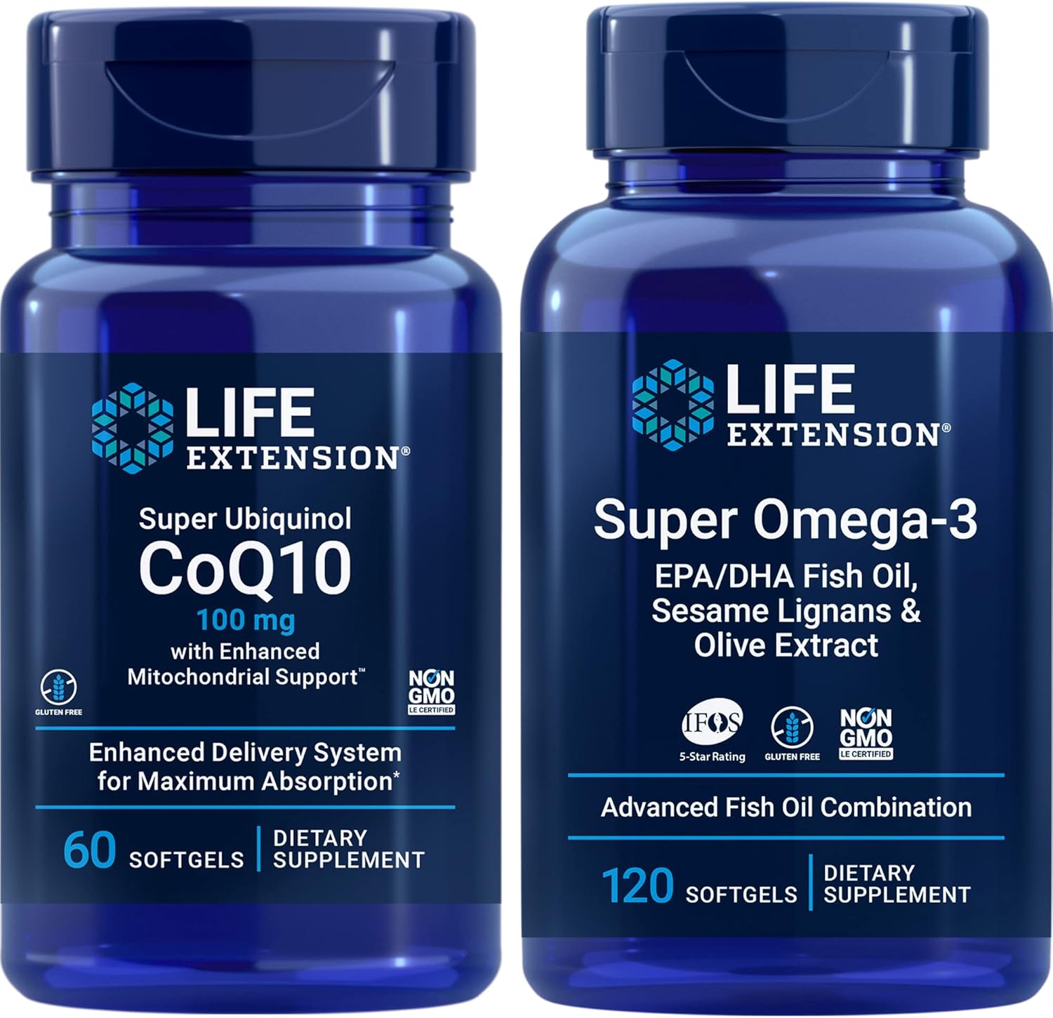 Heart & Brain Health Bundle: Super Ubiquinol CoQ10 + Super Omega-3 Fish Oil Softgels for Inflammation Management & Anti-Aging Support - BoostGo Australia