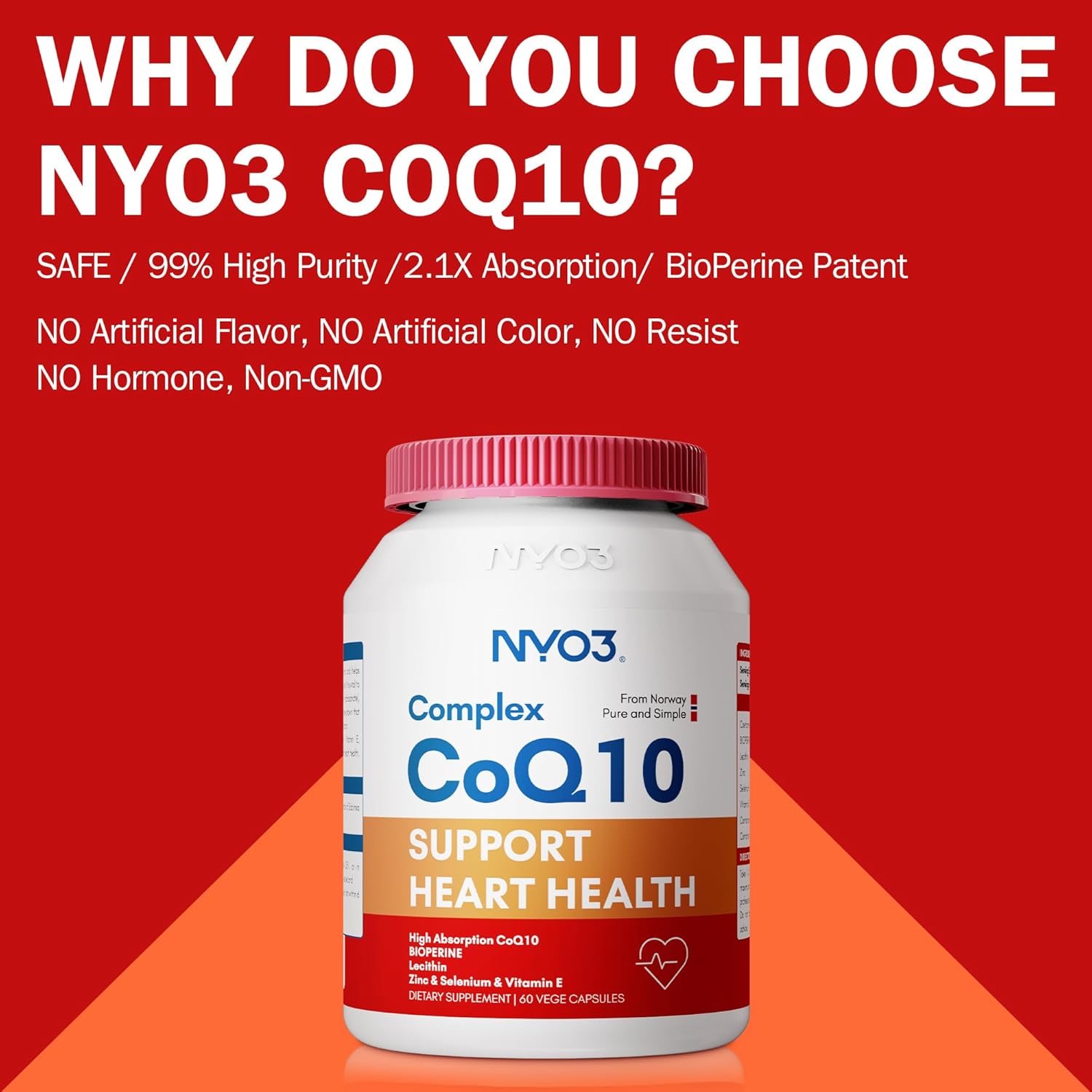 Heart Health Bundle: NYO3 Coq10 120mg and Krill Oil 1000mg Softgels for Cardiovascular Support