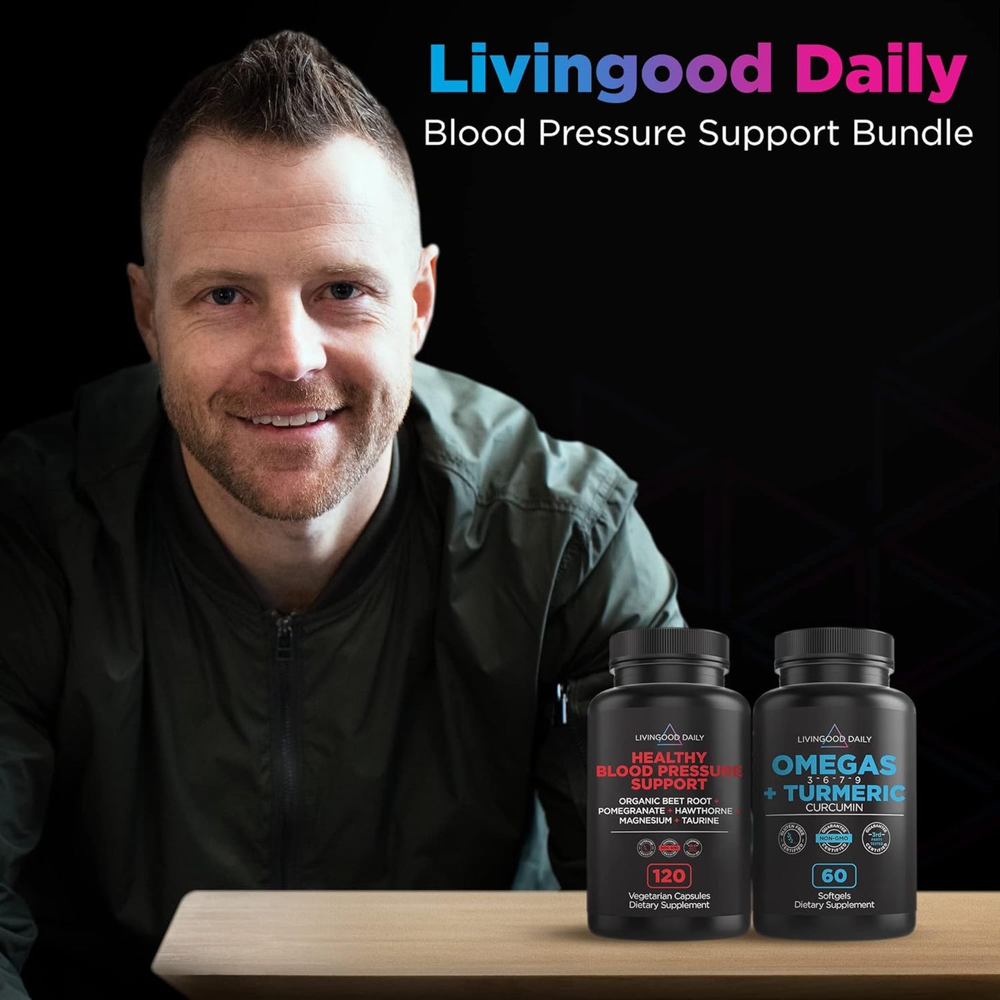 Heart Health Supplement Bundle for Daily Blood Pressure Support by Livingood