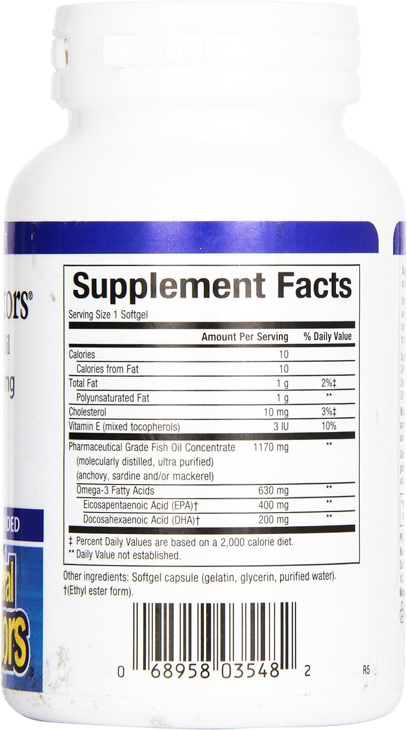 Heart Health Support: Natural Factors RxOmega-3 Softgels with DHA and EPA - 60 Daily Dietary Supplement