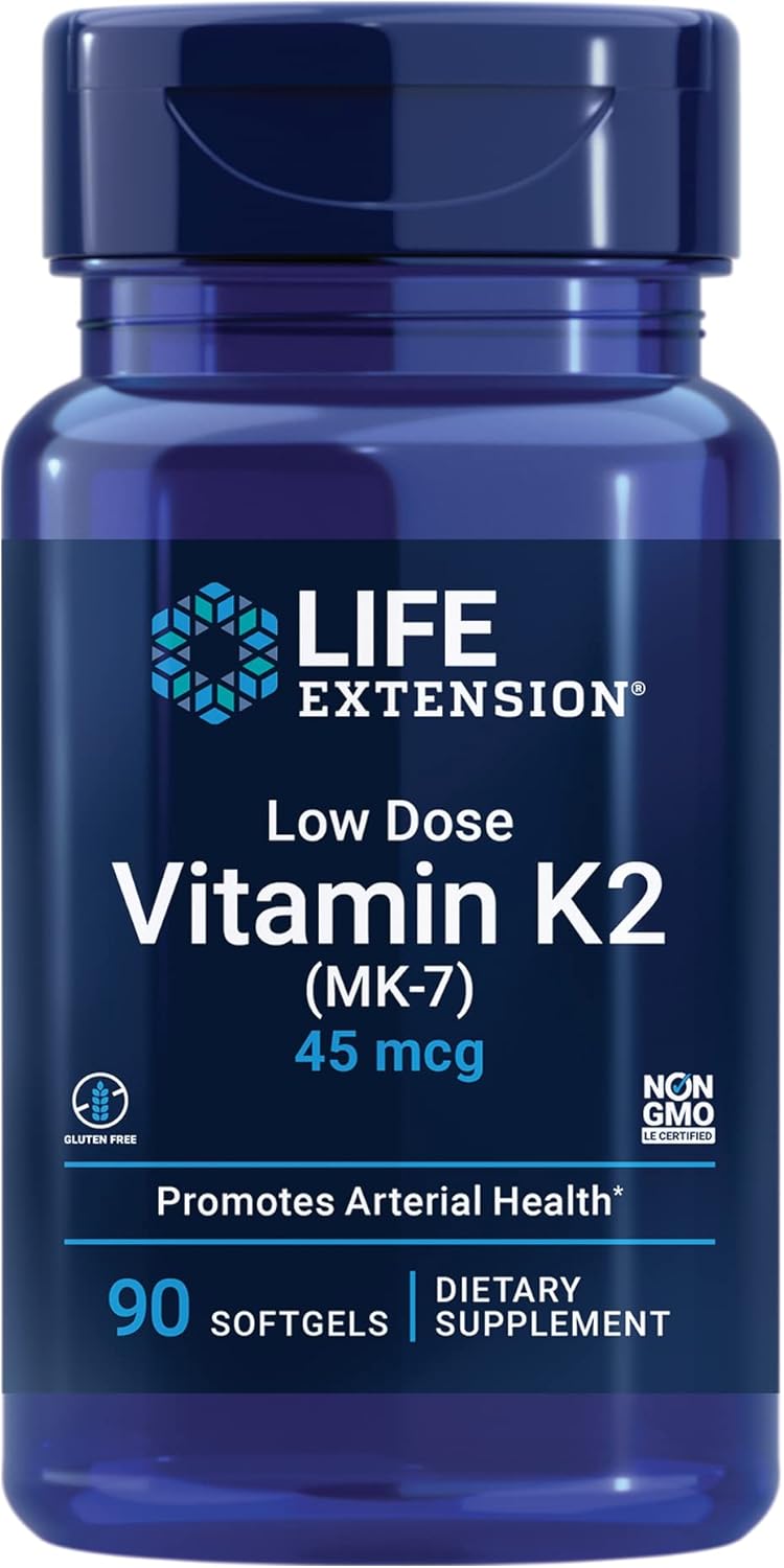 Heart Health Support with Life Extension Low Dose Vitamin K2 and Magnesium for Bone and Metabolism Support
