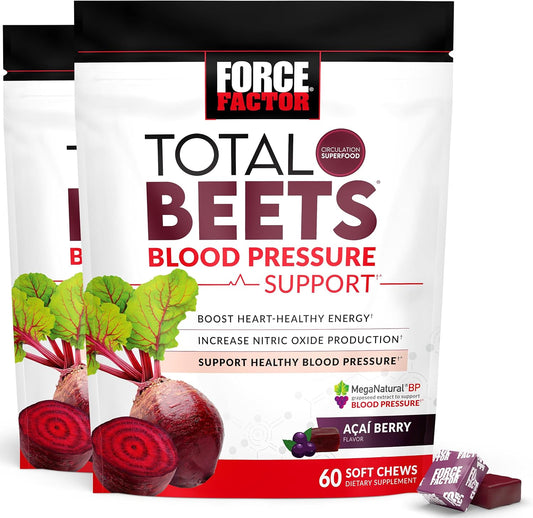 Heart-Healthy Energy: Total Beets Blood Pressure Support Supplement - 120 Chews, 2-Pack