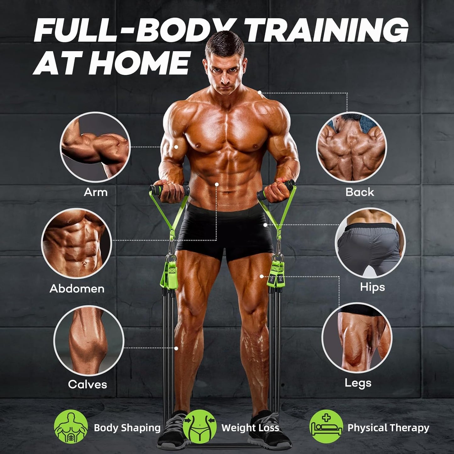 Heavy Duty LETSHAKE Resistance Bands Set - 310 lbs Workout Bands for Men, Fitness Home Workouts - Exercise Bands with Handles for Muscle Training, Strength, Slimming, Yoga