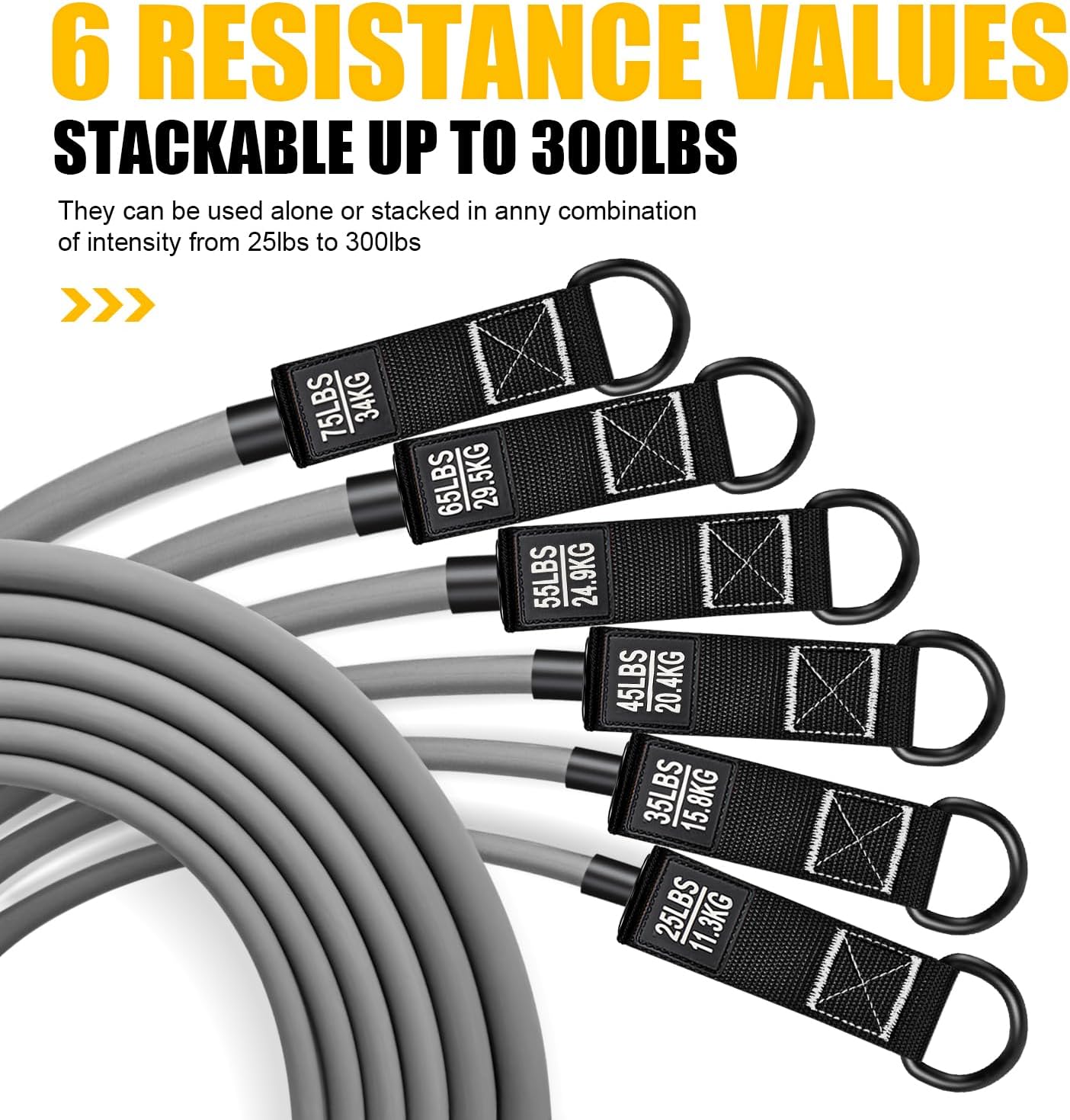 Heavy Resistance Bands with Handles for Men - Complete Weight Bands Set for Slimming, Strength Training, Yoga - Home Gym Equipment by HPYGN