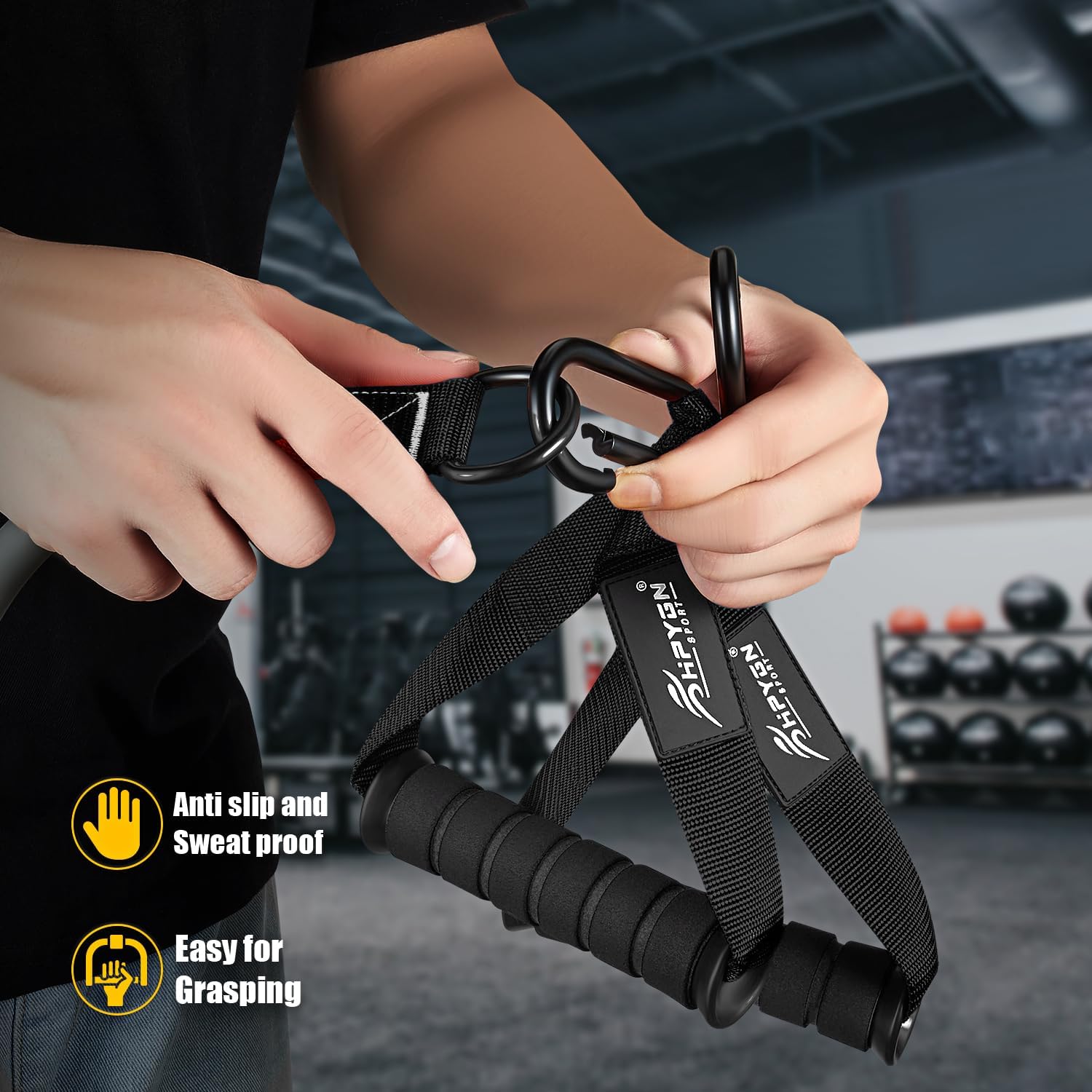 Heavy Resistance Bands with Handles for Men - Complete Weight Bands Set for Slimming, Strength Training, Yoga - Home Gym Equipment by HPYGN