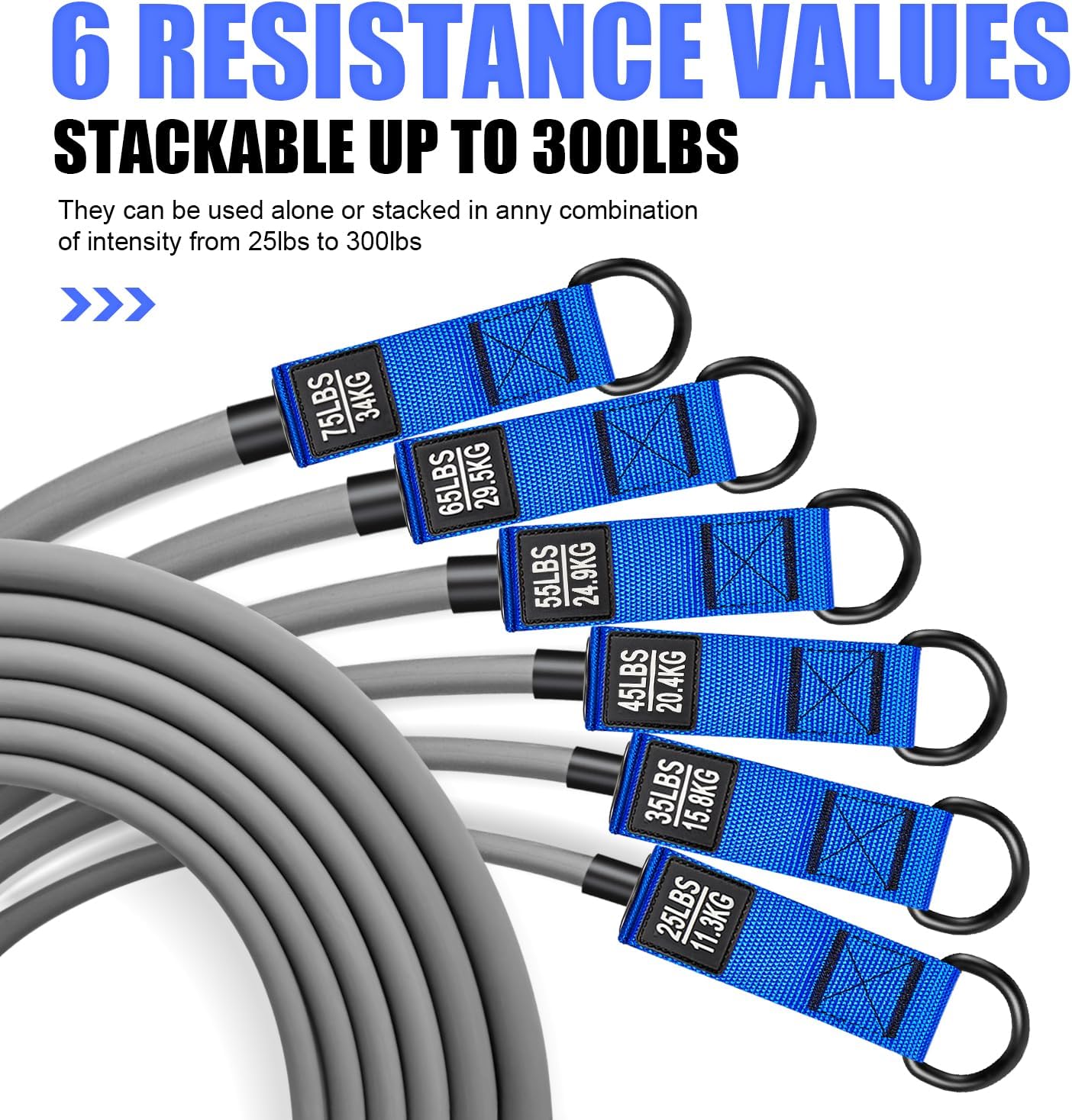 Heavy Resistance Bands with Handles for Men - Workout Bands Set for Muscle Training, Strength, Yoga - Home Gym Equipment by HPYGN