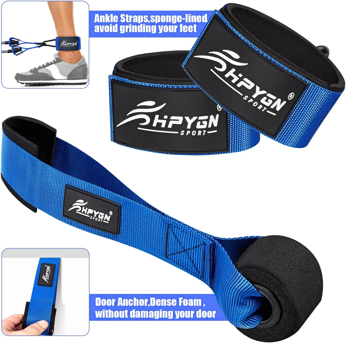 Heavy Resistance Bands with Handles for Men - Workout Bands Set for Muscle Training, Strength, Yoga - Home Gym Equipment by HPYGN