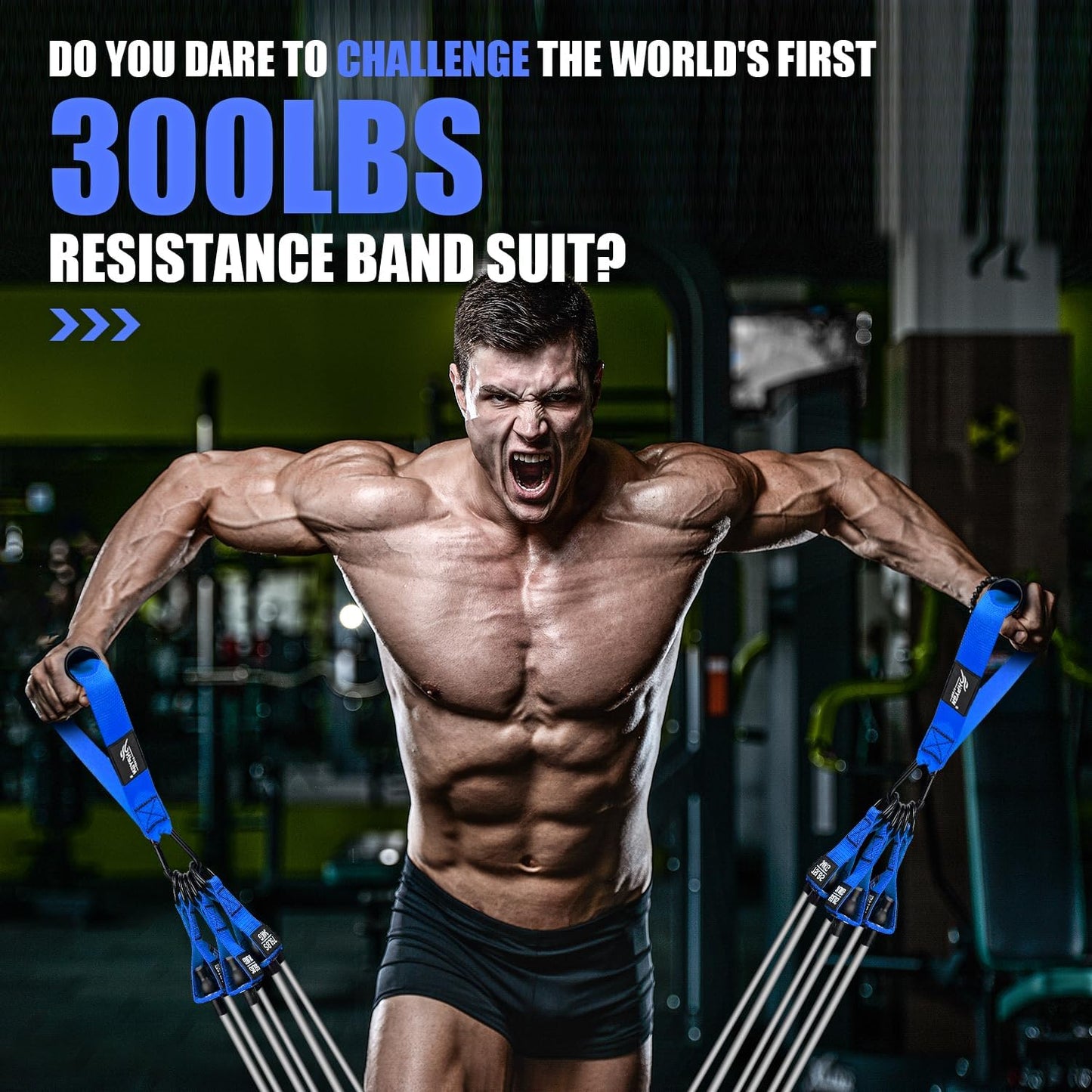 Heavy Resistance Bands with Handles for Men - Workout Bands Set for Muscle Training, Strength, Yoga - Home Gym Equipment by HPYGN