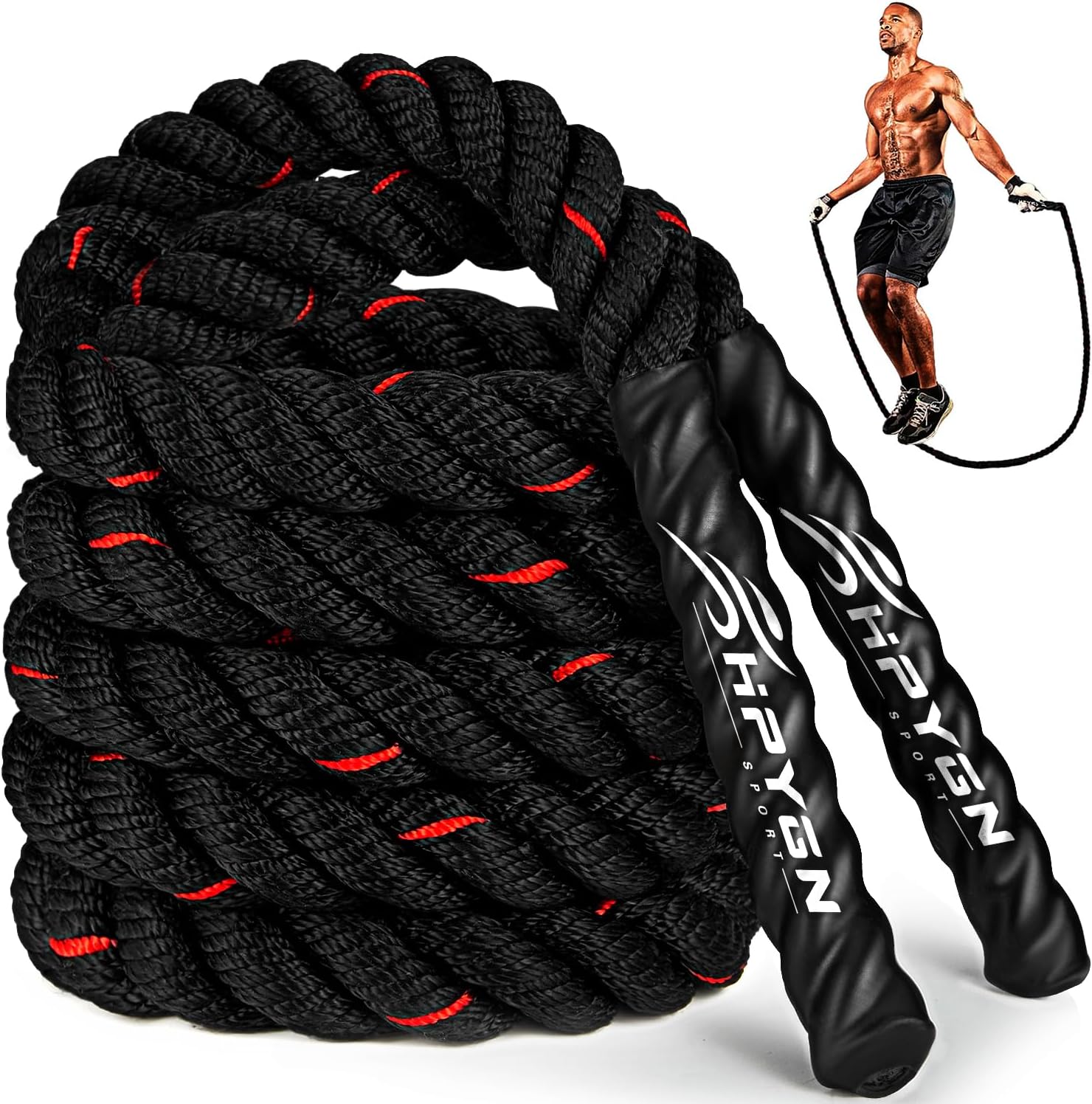 Heavy Weighted Jump Rope Set for Men and Women - 2.8lb, 3.8lb, 5lb - Home Workout Equipment for Boxing, Cardio, and Strength Training