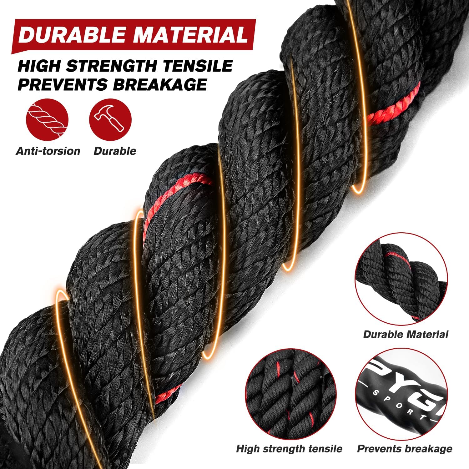 Heavy Weighted Jump Rope Set for Men and Women - 2.8lb, 3.8lb, 5lb - Home Workout Equipment for Boxing, Cardio, and Strength Training