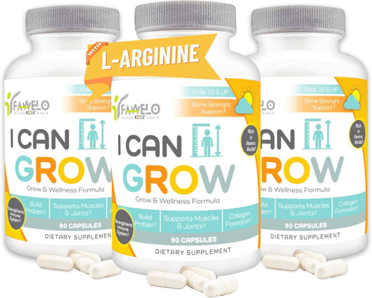 Height Boosters for Kids and Teens (3 Pack) - Natural Growth Supplement with Bone and Immune Support - 270 Capsules