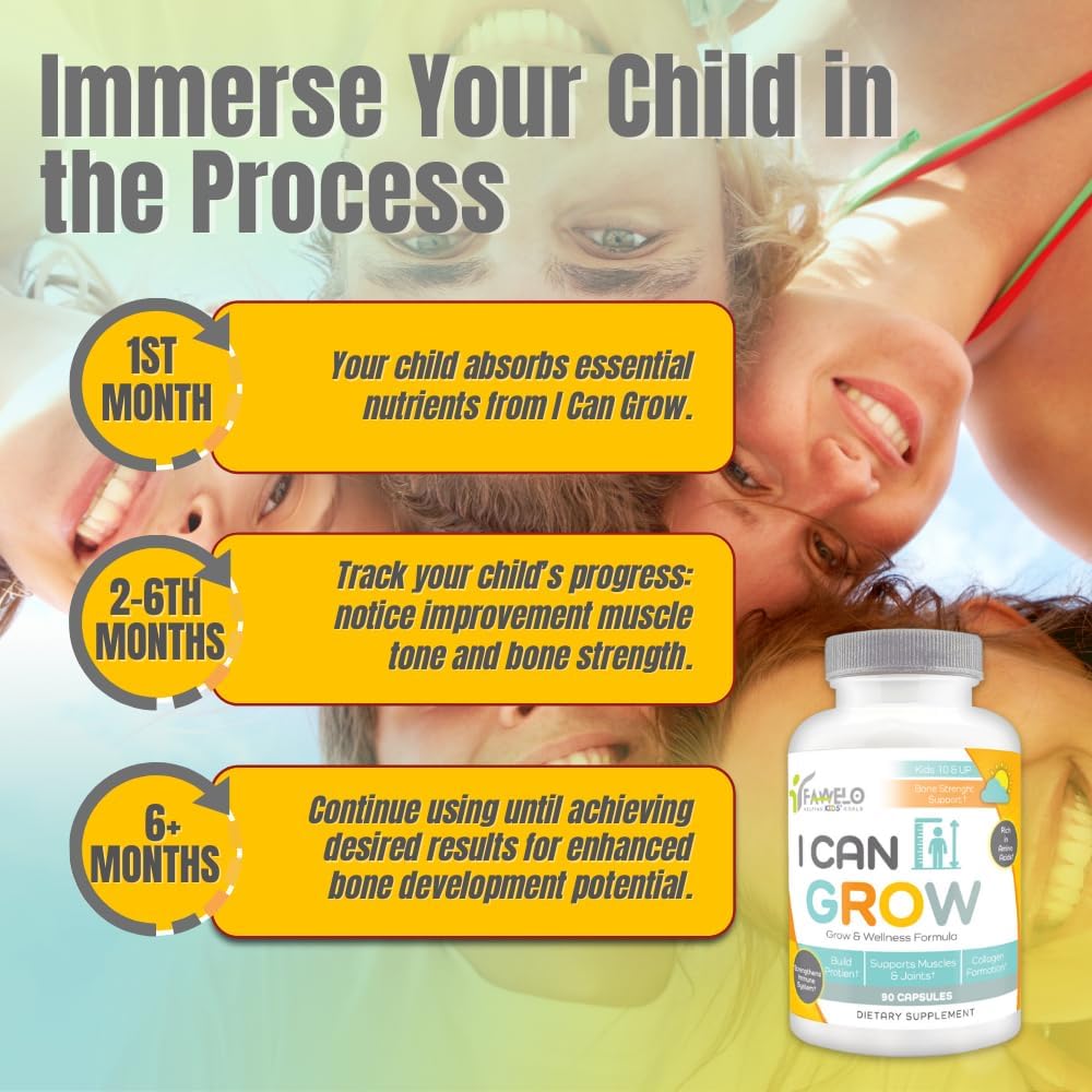 Height Boosters for Kids and Teens (3 Pack) - Natural Growth Supplement with Bone and Immune Support - 270 Capsules