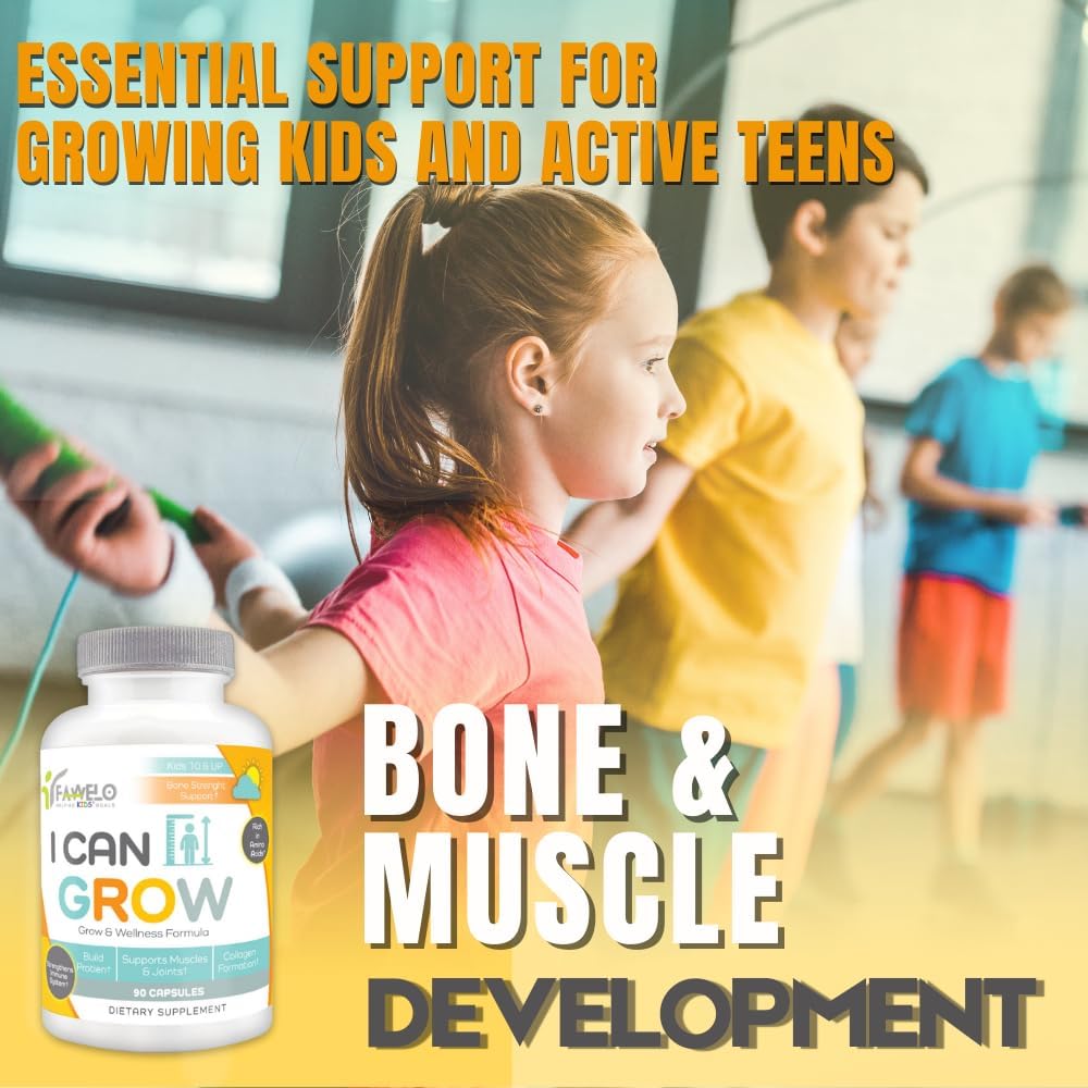 Height Boosters for Kids and Teens (3 Pack) - Natural Growth Supplement with Bone and Immune Support - 270 Capsules