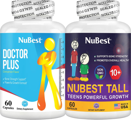 Height Growth Bundle for Kids (10+) & Teens - Growth Supplement with Doctor Plus for Healthy Height, Immunity & Milk Drinkers - Taller, Boost Growth