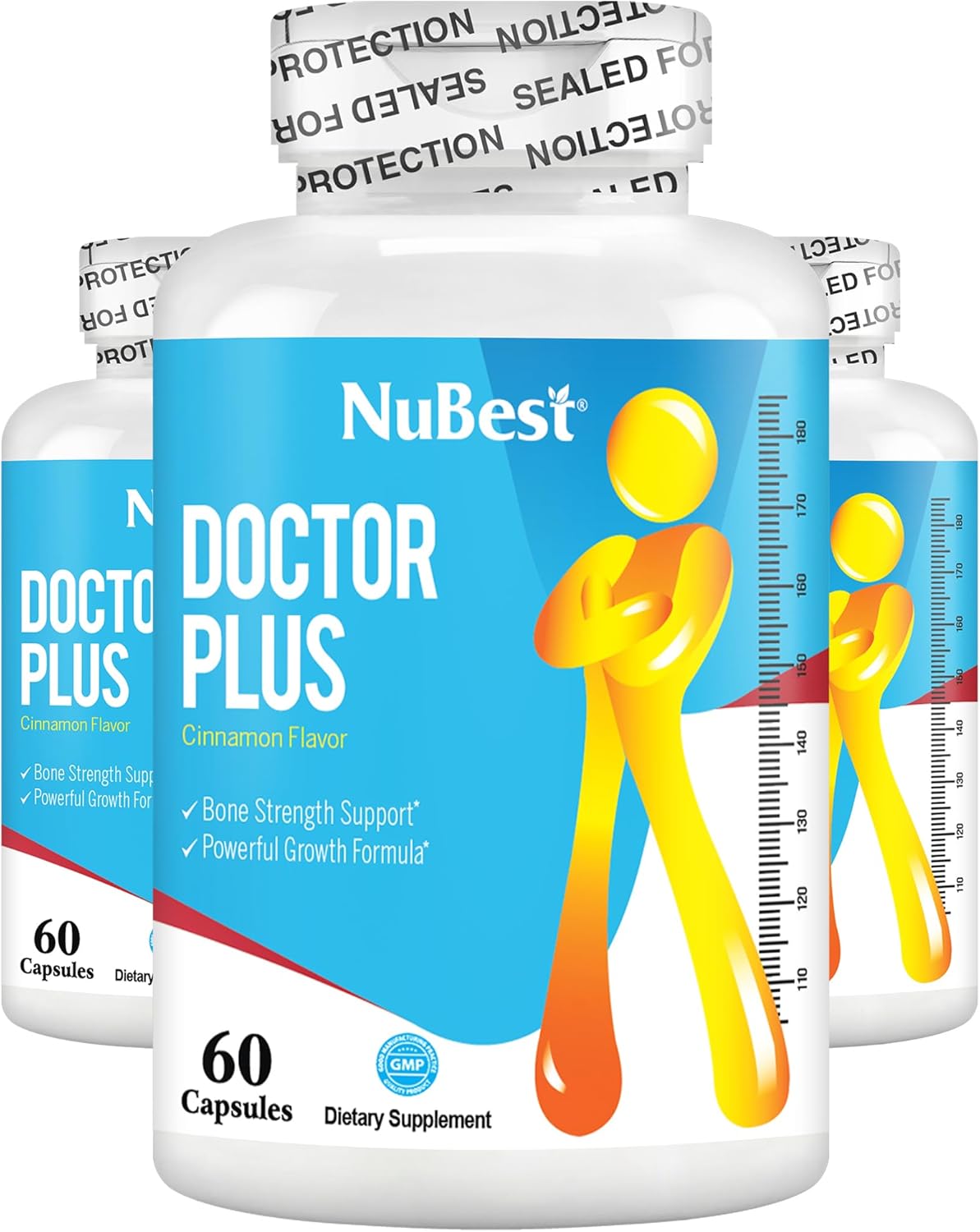 Height Growth Formula for Children and Teens - NuBest Doctor Plus 3 Pack - Supports Growth with Calcium, Vitamins D3 & K2 - Immunity Boost