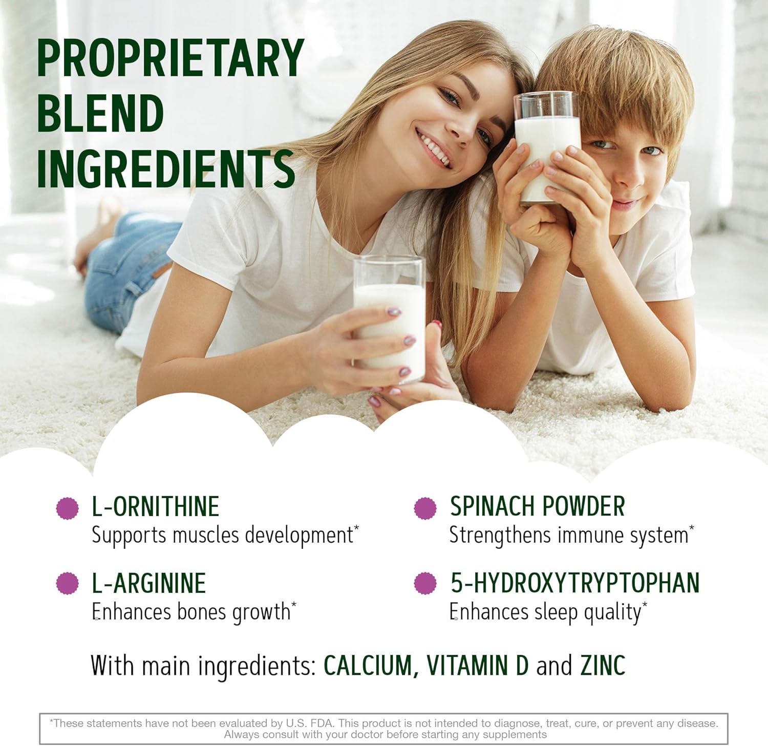 Height Growth Maximizer: Pack of 2 Natural Height Increase Booster Pills - Bone Growth for Adults, Teens, Kids - Made in USA - Vitamins for Boys & Girls - 120 capsules