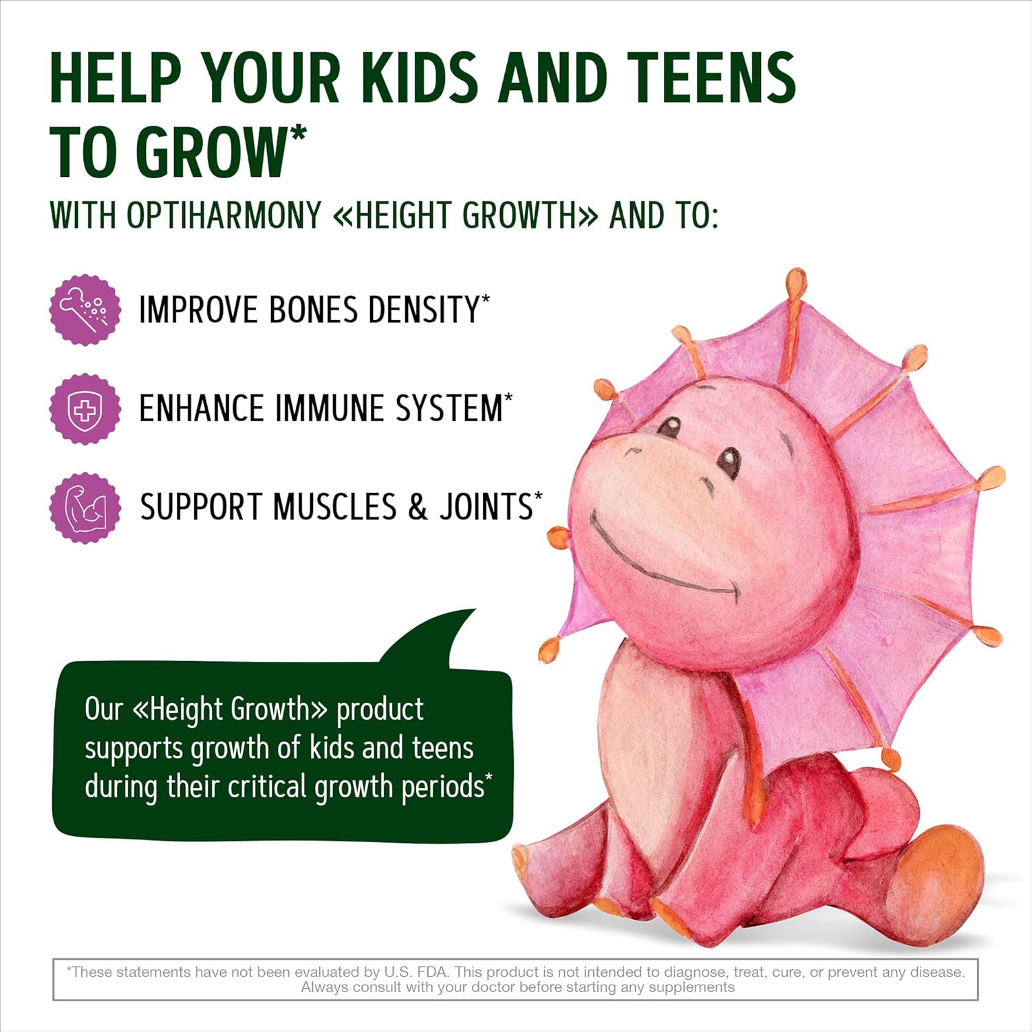 Height Growth Maximizer: Pack of 2 Natural Height Increase Booster Pills - Bone Growth for Adults, Teens, Kids - Made in USA - Vitamins for Boys & Girls - 120 capsules