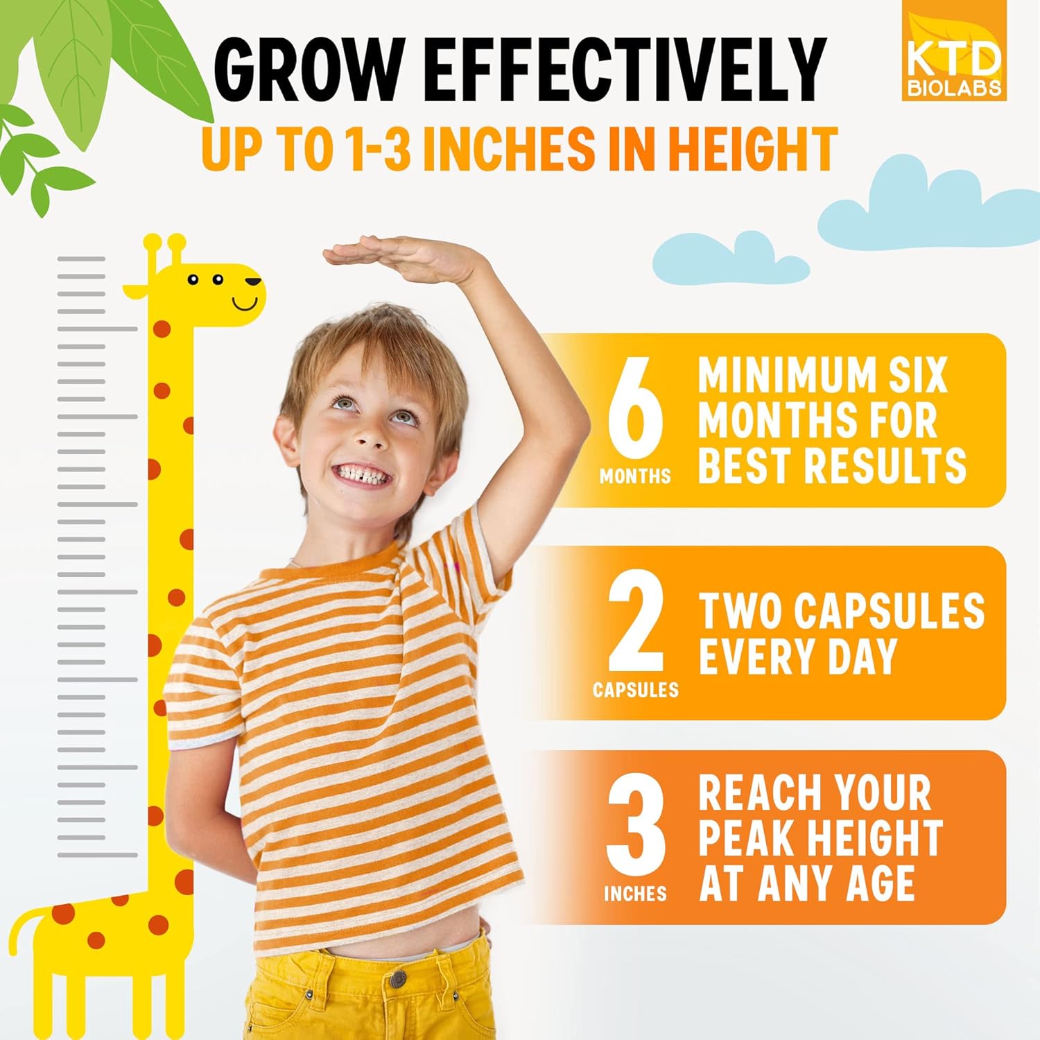 Height Growth Maximizer Pills - Natural USA-Made Bone Growth Supplement for Adults & Kids - Teen Vitamins for Taller Growth at Any Age