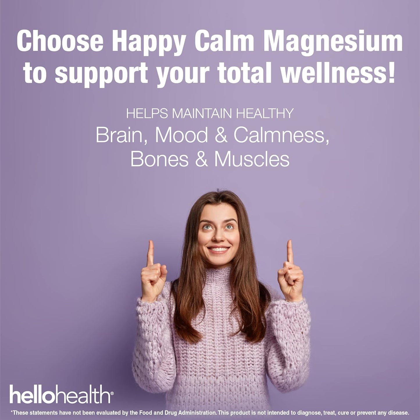 HELLO HEALTH Magnesium Bisglycinate Supplement 400mg - Chelated Magnesium Capsules for Calm, Sleep, Muscle Recovery, Joint Support - 90 ct x 4 Pack