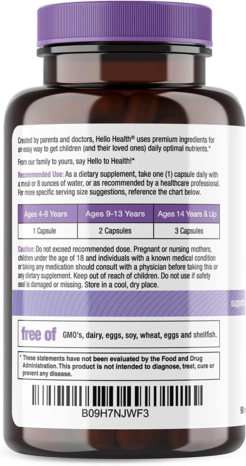 HELLO HEALTH Magnesium Bisglycinate Supplement 400mg - Chelated Magnesium Capsules for Calm, Sleep, Muscle Recovery, Joint Support - 90 ct x 4 Pack