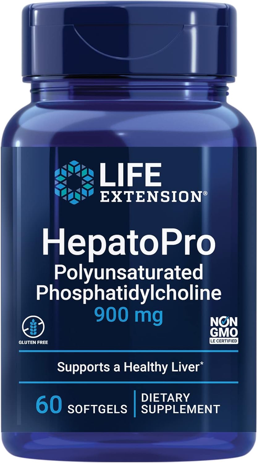 HepatoPro 900mg Polyunsaturated Phosphatidylcholine Softgels for Liver Health & Detox, Antioxidant Support, Gluten-Free & Non-GMO - 60 Count