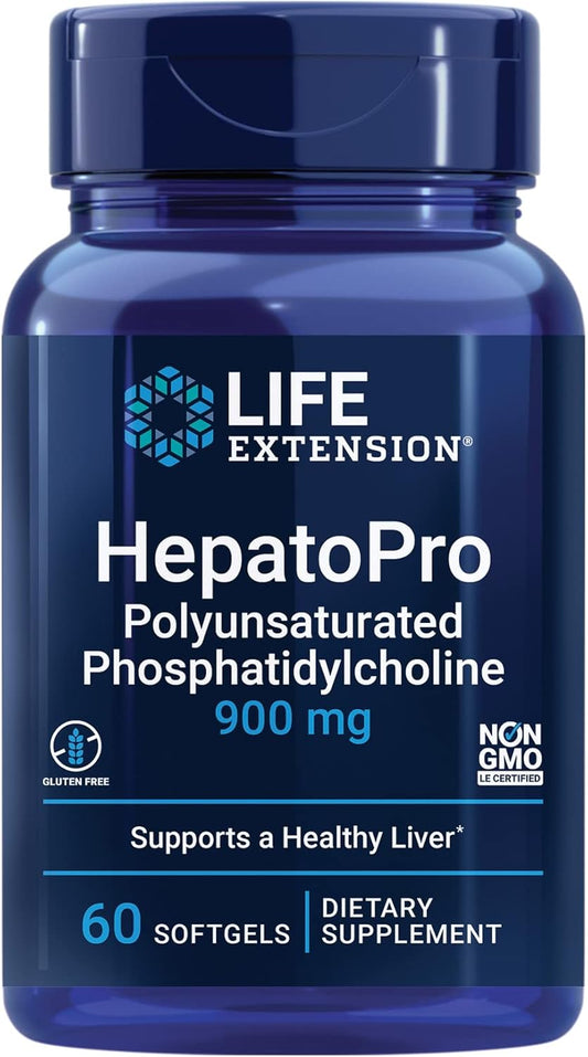 HepatoPro 900mg Polyunsaturated Phosphatidylcholine Softgels for Liver Health & Detox, Antioxidant Support, Gluten-Free & Non-GMO - 60 Count