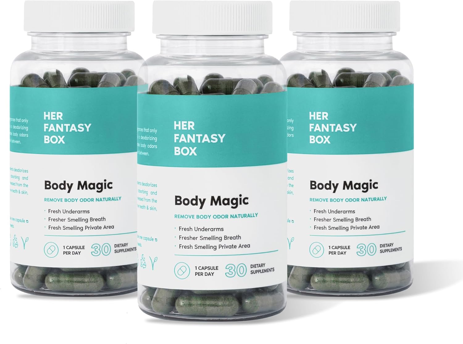 Her Fantasy Box Chlorophyll Pills for Feminine Odor Control - 3 Pack