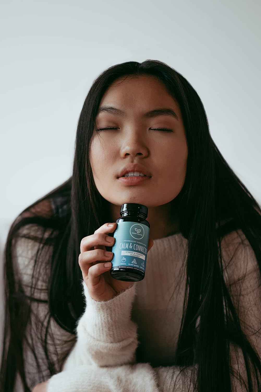 Herb Krave Calm & Connected: Stress Support Nootropic with Ginkgo Biloba, Ashwagandha, Rhodiola - 60 Capsules