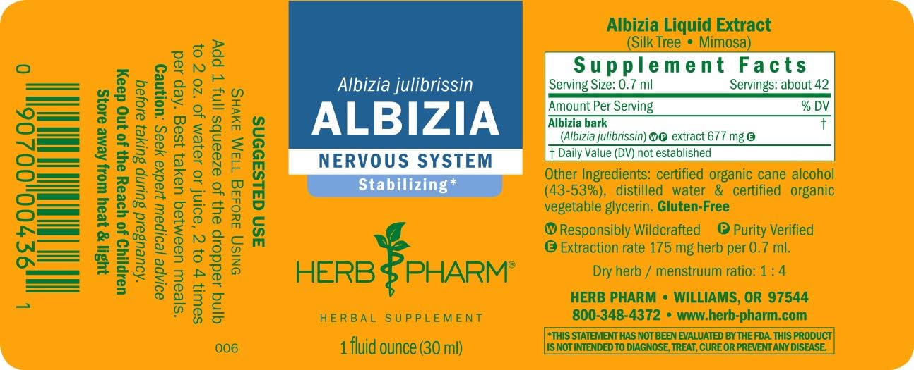 Herb Pharm Albizia Liquid Extract - Nervous System Support - 1 Fl Oz