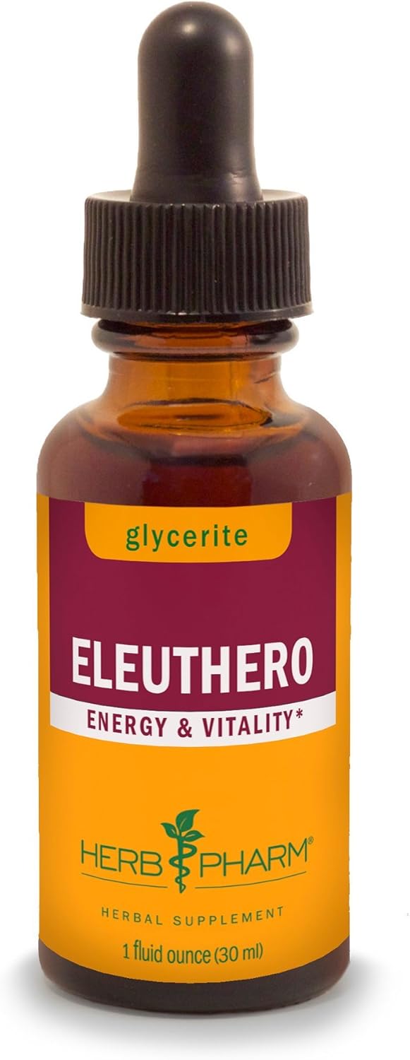 Herb Pharm Eleuthero Root Liquid Glycerite - 1 Fl Oz, Alcohol-Free Energy & Stamina Support