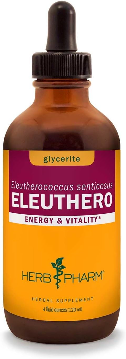 Herb Pharm Eleuthero Root Liquid Glycerite - Alcohol-Free Energy and Stamina Supplement, 4 oz