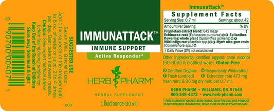 Herb Pharm Immunattack Liquid Herbal Formula for Immune System Support - 2 Pack of 1 Ounce Bottles