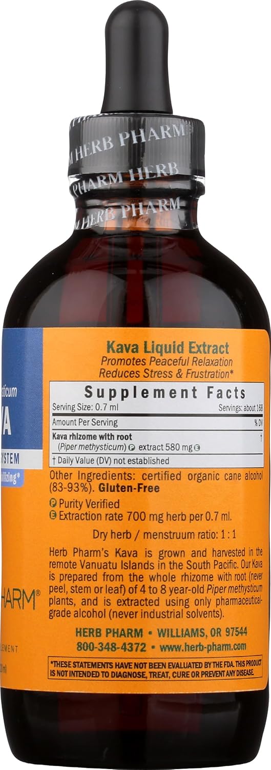 Herb Pharm Kava Extract - 4 Fluid Ounces - Pharmaceutical Grade