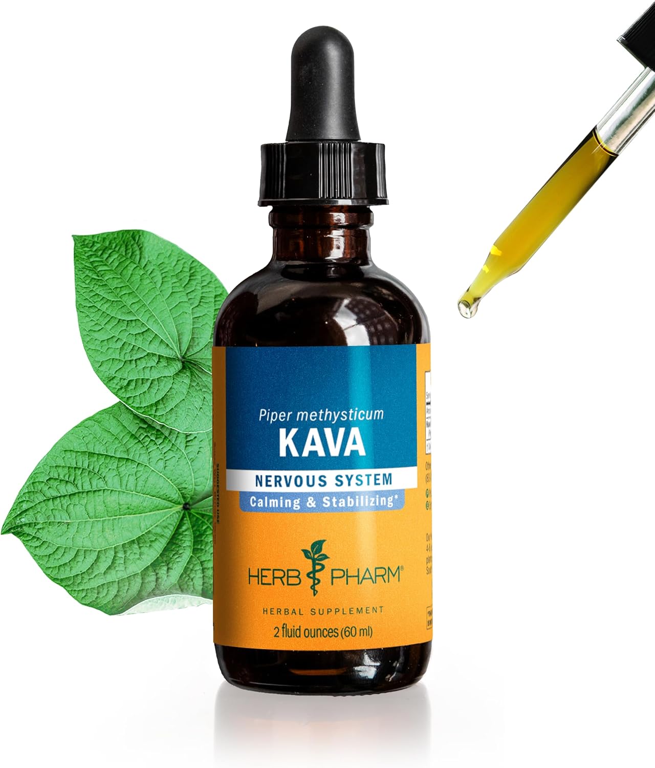 Herb Pharm Kava Root Liquid Extract for Stress Relief and Relaxation - 2 Ounce Bottle