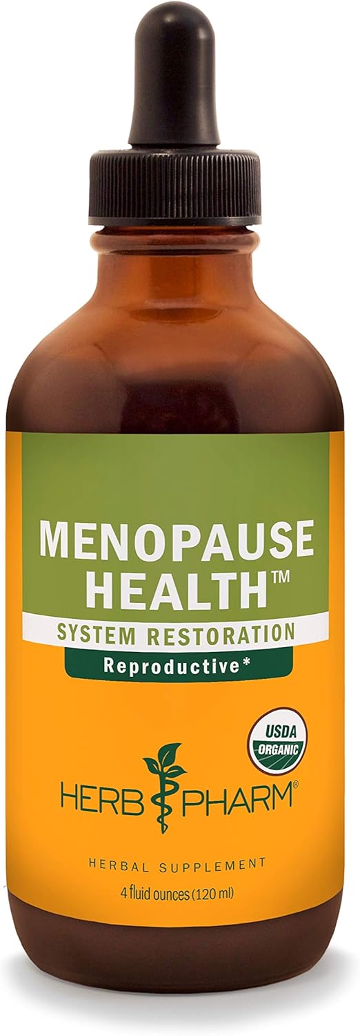 Herb Pharm Menopause Health: Women's Herbal Supplement with Vitex Chaste Tree Berry & Black Cohosh Tincture - Supports Reproductive System, Vegan & Gluten-Free - 4 Oz Bottle