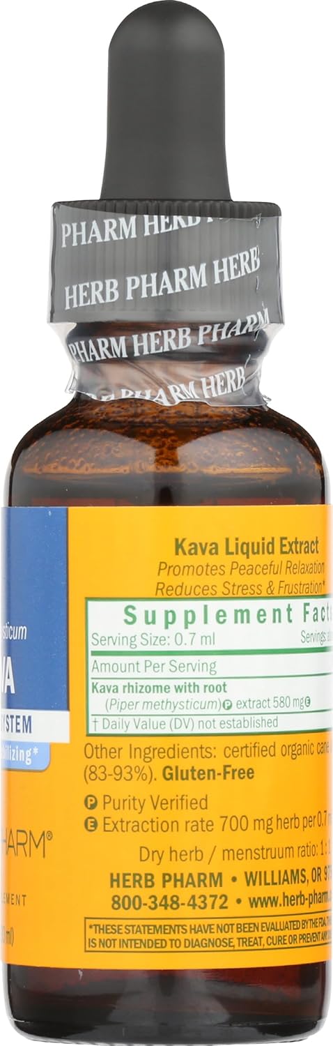 Herb Pharm Pharma Kava Extract 1 oz - Natural Health and Beauty Supplement