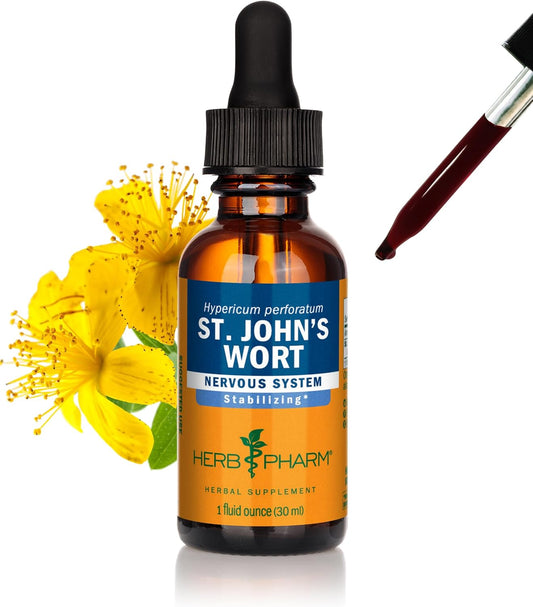 Herb Pharm St. John's Wort Liquid Extract - 1oz Bottle for Positive Mood and Emotional Balance
