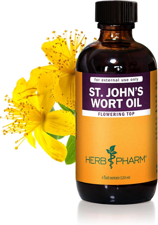 Herb Pharm St. John's Wort Topical Oil - 4oz for Soothing Relief (OILSJW04)