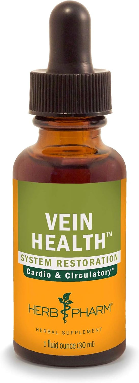 Herb Pharm Vein Health Liquid Herbal Formula - Cardiovascular & Circulatory Support - 1 Fl Oz