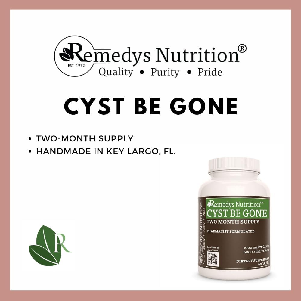 Herbal Dietary Supplement for Cyst Removal | 1,000 mg, 60 Vegan Capsules | Two Month Supply | Non-GMO, Gluten & Dairy Free
