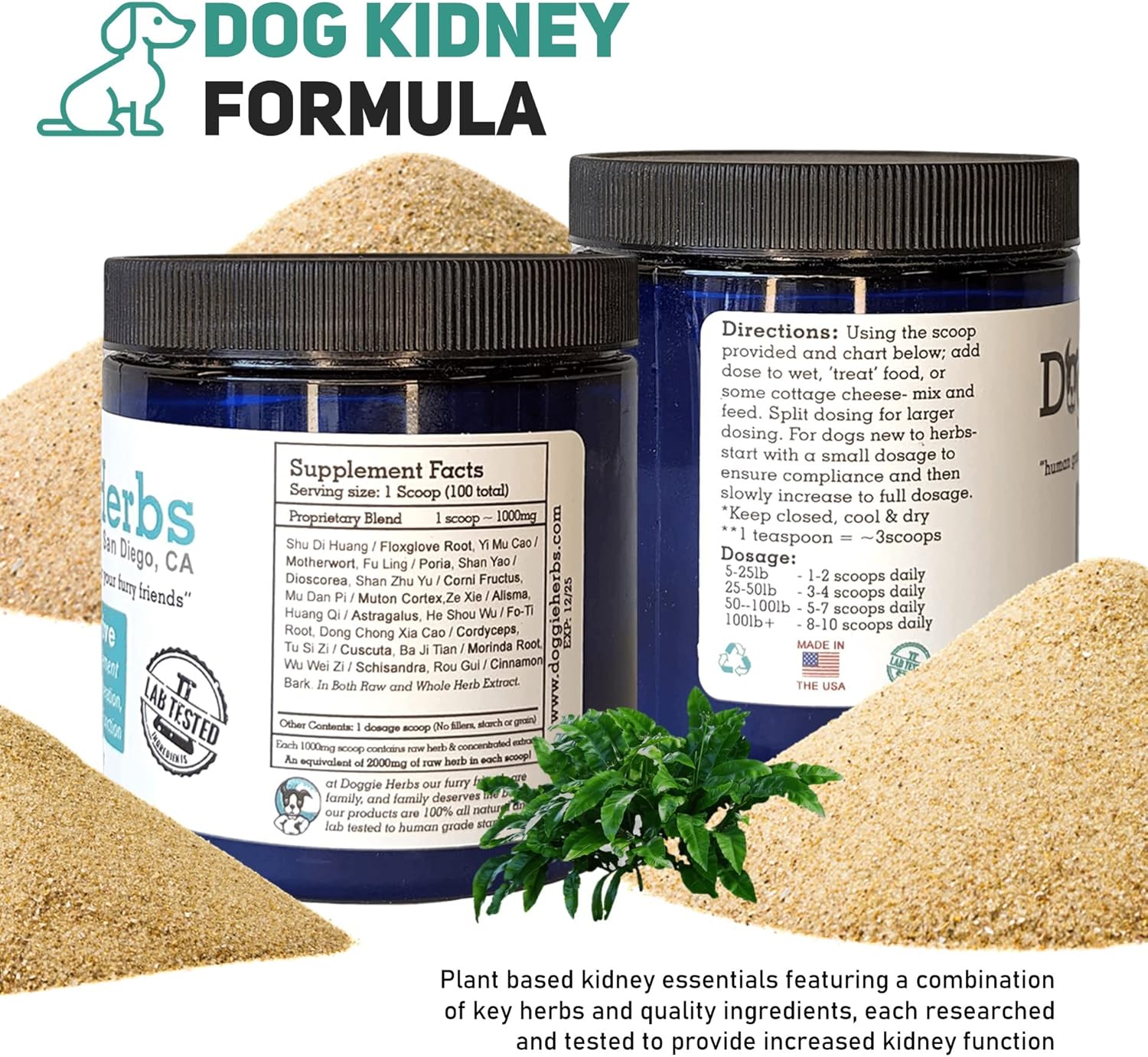 Herbal Dog Kidney Health Supplement for Acute and Chronic Ailments - Kidney Revive by Doggie Herbs